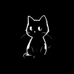 Cute Cat - Minimalist and Flat Logo - Vector illustration