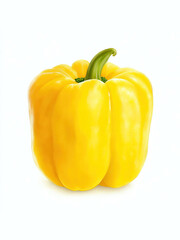 Yellow Bell Pepper Paprika isolated on white | AI Generated