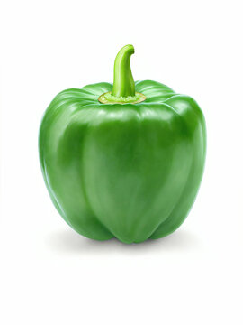 Green Bell Pepper isolated on white | AI Generated