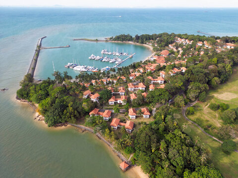 Batam Indonesia - Drone view Nongsa Point Marina and Resort
