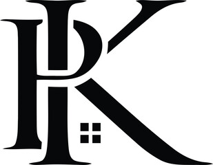 pk real estate logo design - obrazy, fototapety, plakaty