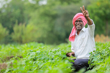 Cowpea Seeds farming, happy indian farmer, poor farmer