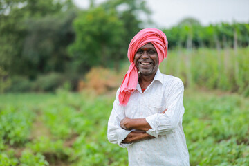 Cowpea Seeds farming, happy indian farmer, poor farmer © SDV Ads