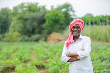 Cowpea Seeds farming, happy indian farmer, poor farmer © SDV Ads