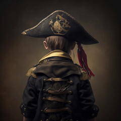 Boy dressed as a pirate. Generative AI.