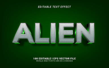 alien 3d style text effect design