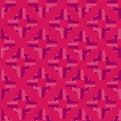 Obraz premium Background with magenta colors, geometrically repeating pistols. Seamless pattern.