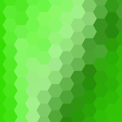 Fototapeta na wymiar Green hexagon of different green shades. Abstract vector background. eps 10