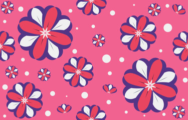 Seamless abstract geometric flower pattern. Vector Illustration.