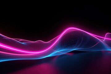 abstract futuristic background with pink blue glowing neon moving high speed wave lines and bokeh lights. Data transfer concept Fantastic wallpaper, AI Genrative.