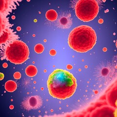 Naklejka premium Concept of cancer cell attacking body cell