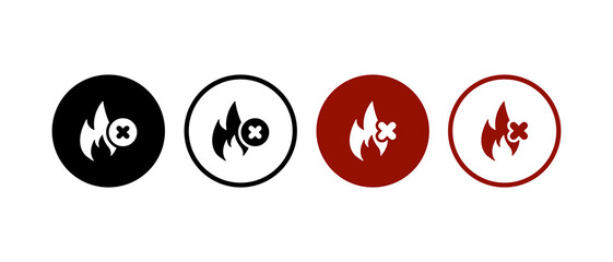 no fire icon vector illustration. Flat style - stock vector.