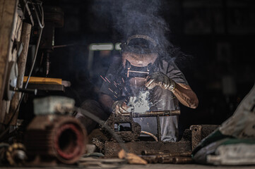 steel welding old locomotive