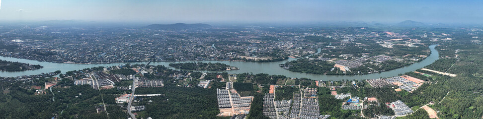 panorama Suratthani Province bird eye view