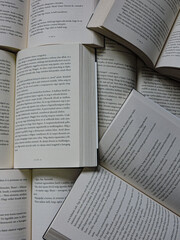 open books on a white background