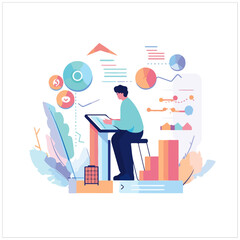 Business Growth Management Analysis Illustration