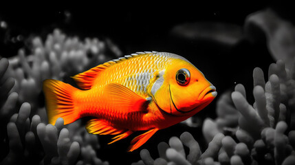 Fototapeta premium orange fish spirit animal - by generative ai
