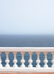 The view from the Balcon to the blue ocean, natural colors, copy space
