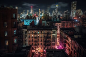 Nowy Jork  kolorowa grafika  Generative AI - obrazy, fototapety, plakaty