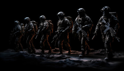 soldiers in action with generative ai technology