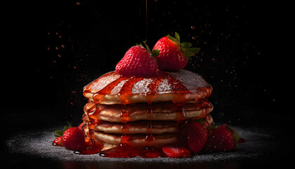 strawberries pancake with generative ai technology