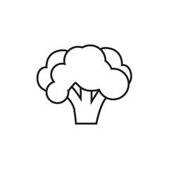 Broccoli line icon, vegetables logo vector