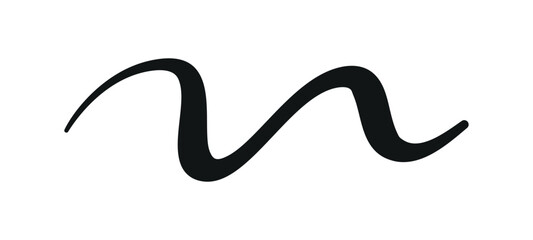 Swoosh, swash underline stroke set.Abstract wavy thin line. Squiggle elements. Vector isolated illustration