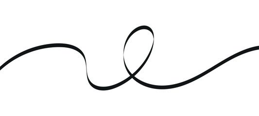 Swoosh, swash underline stroke set.Abstract wavy thin line. Squiggle elements. Vector isolated illustration