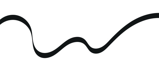 Swoosh, swash underline stroke set.Abstract wavy thin line. Squiggle elements. Vector isolated illustration