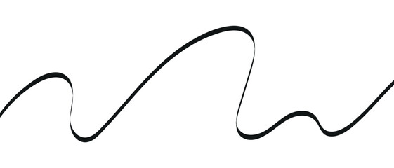Swoosh, swash underline stroke set.Abstract wavy thin line. Squiggle elements. Vector isolated illustration