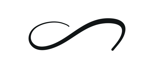 Swoosh, swash underline stroke set.Abstract wavy thin line. Squiggle elements. Vector isolated illustration