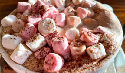 hot chocolate marshmallows and cinnamon