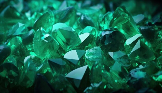 Close-up of a pile of green crystals