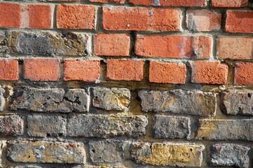 Grunge Stone Urban background, white ruined industrial brick wall with copy space
