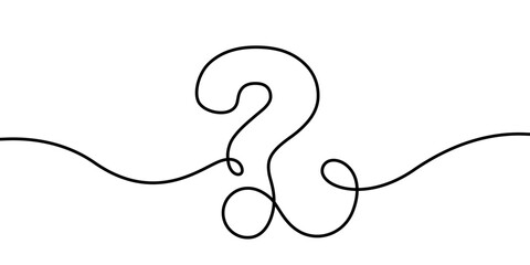 Question mark one line style. Choosing decision concept illustration