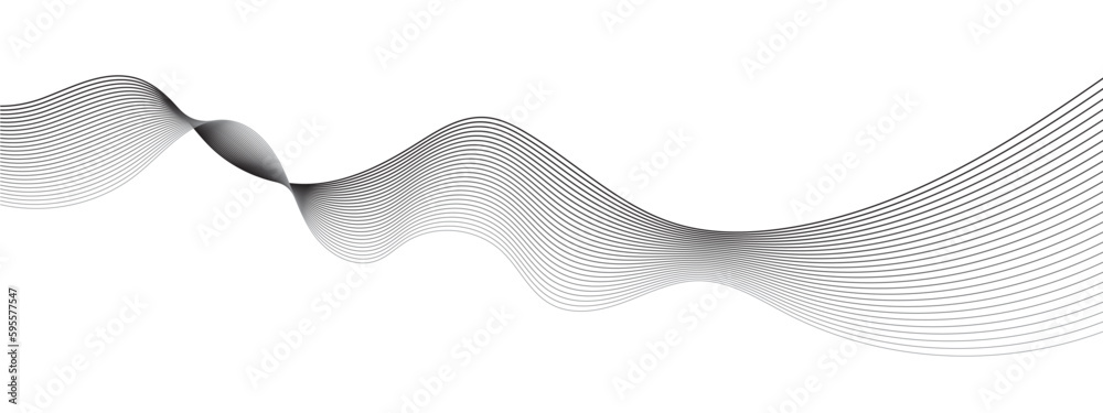 Wall mural abstract grey smooth element swoosh speed wave modern stream background. abstract wave line for bann