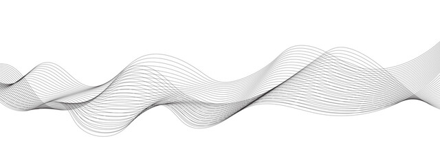Abstract grey wave lines on transparent background. Digital frequency track equalizer. Abstract frequency sound wave lines and twisted curve lines background. Abstract business wave curve lines backgr