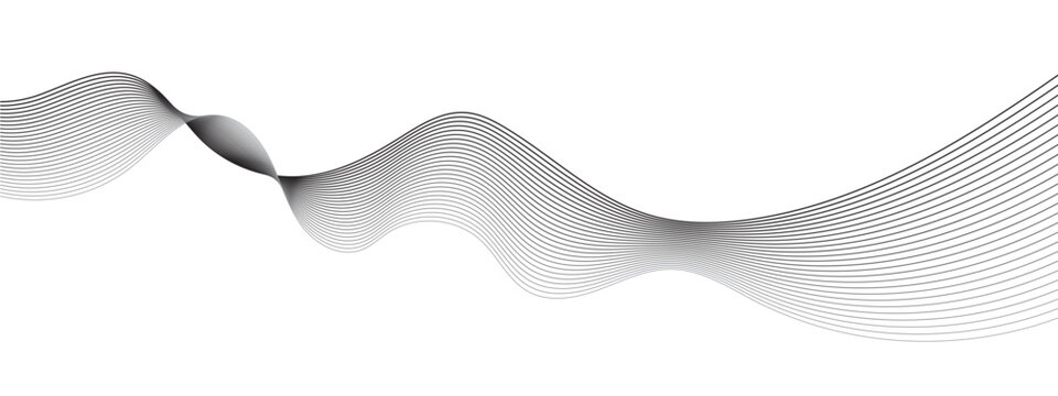 Abstract grey smooth element swoosh speed wave modern stream background. Abstract wave line for banner, wallpaper background with wave design. Abstract business wave curve lines background.