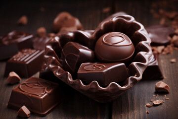 Generative Ai. Mix of chocolates. World chocolate day