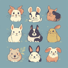 Fototapeta premium set of hamsters