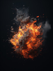 Flame explosion background,created with Generative AI tecnology.