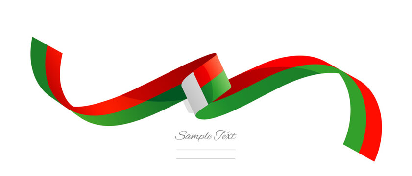 Malagasy flag ribbon vector illustration. Madagascar flag ribbon on abstract isolated on white color background