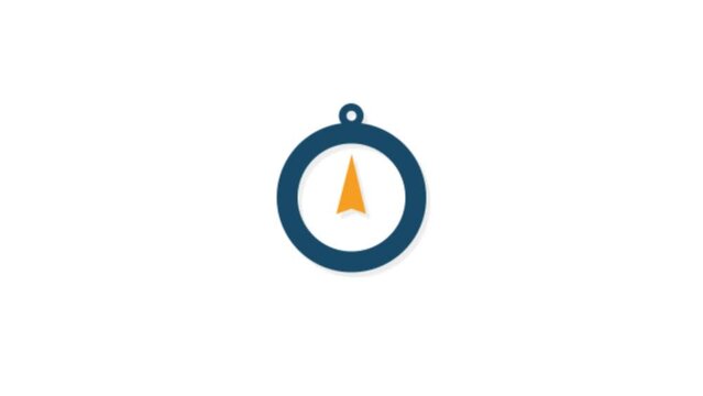 Compass icon animation for video motion graphics