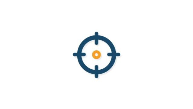 Crosshair Target icon animation for video motion graphics
