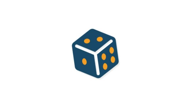 Dice Random Number icon animation for video motion graphics