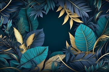 Beautiful expensive abstract background of leaves. Abstract background. Generative AI.