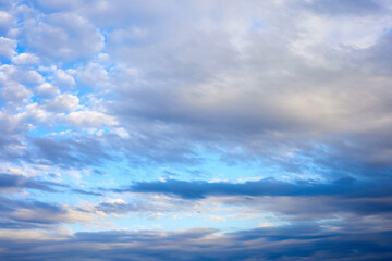 Sunset blue sky with white clouds