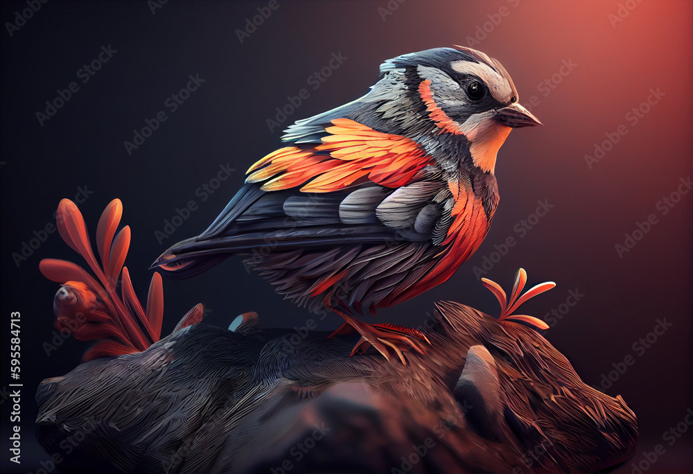 Poster raven on a tree concept, contemporary colors and mood social background. generative ai technology.
