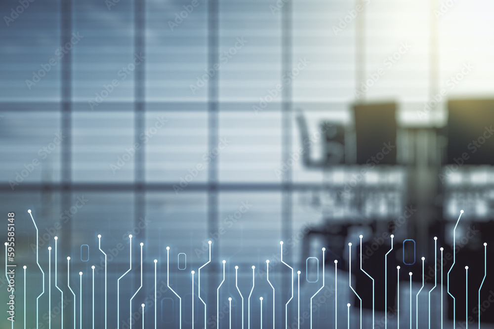 Aufkleber abstract virtual microscheme illustration on a modern conference room background. big data and datab