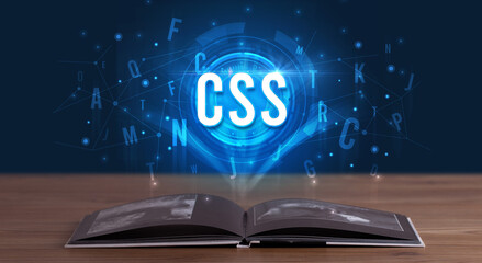 Technology abbreviation coming out from an open book